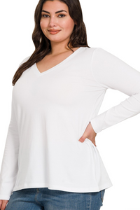 Basic V-Neck Long Sleeve