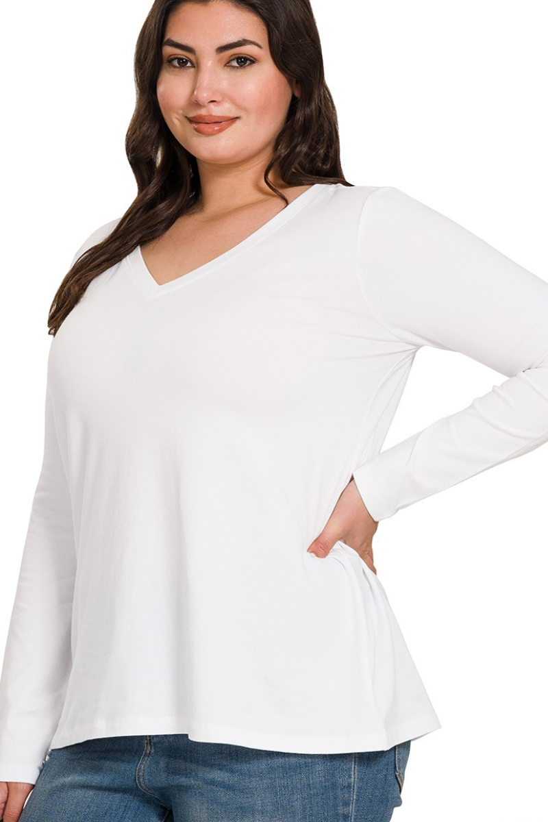 Basic V-Neck Long Sleeve
