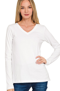 Basic V-Neck Long Sleeve