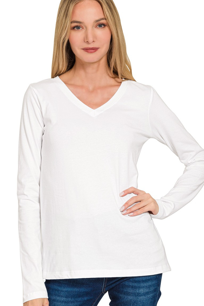Basic V-Neck Long Sleeve