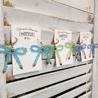 Beaded Bow Dangle Earrings
