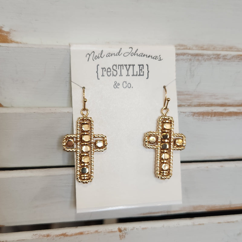 Beaded Cross Earring