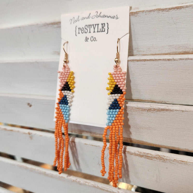 Beaded Fringe Earrings