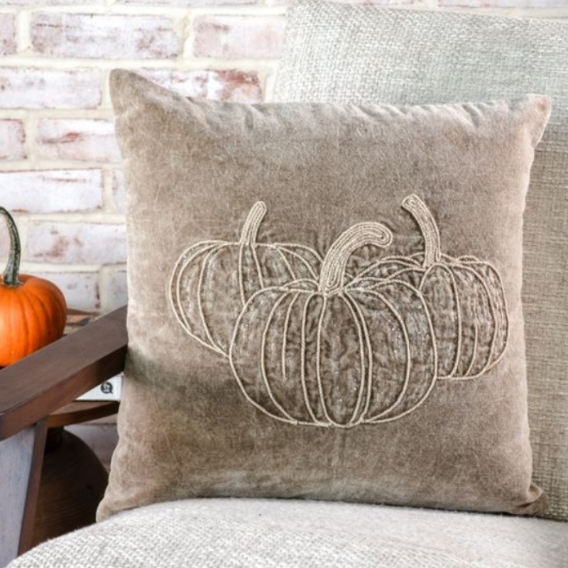 Pumpkin Beaded Pillow