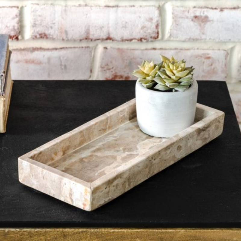 Beige Marble Vanity Tray