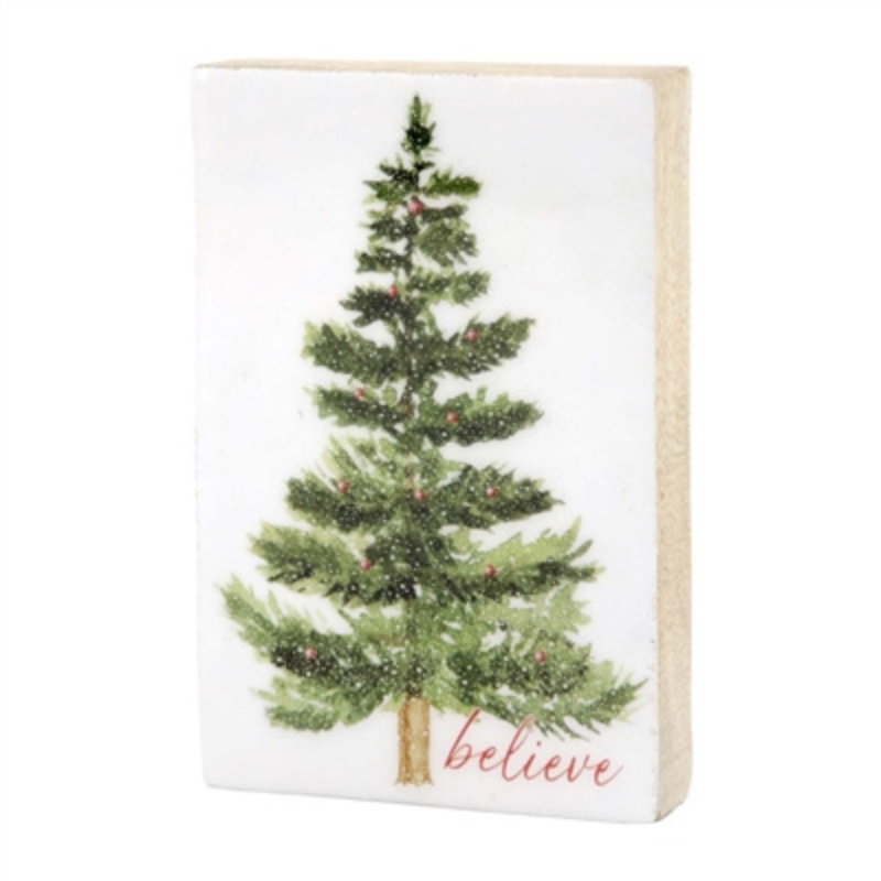Believe Tree Wood Block
