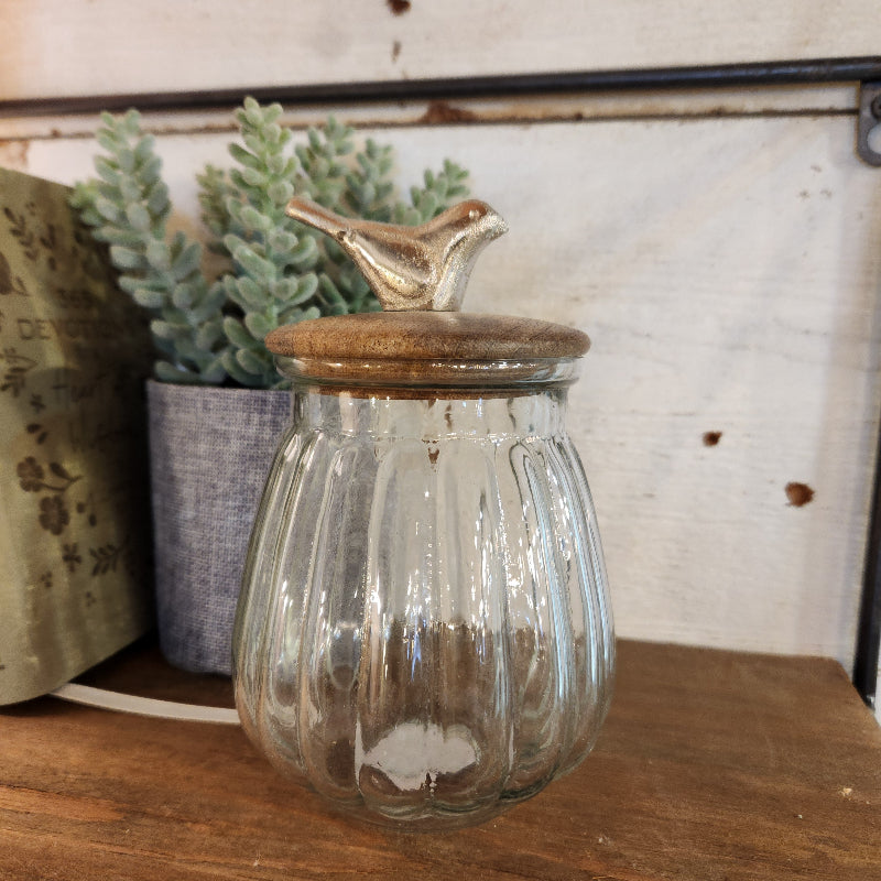 Bird Lid Glass Jar