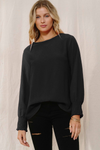 Black Boat Neck Top