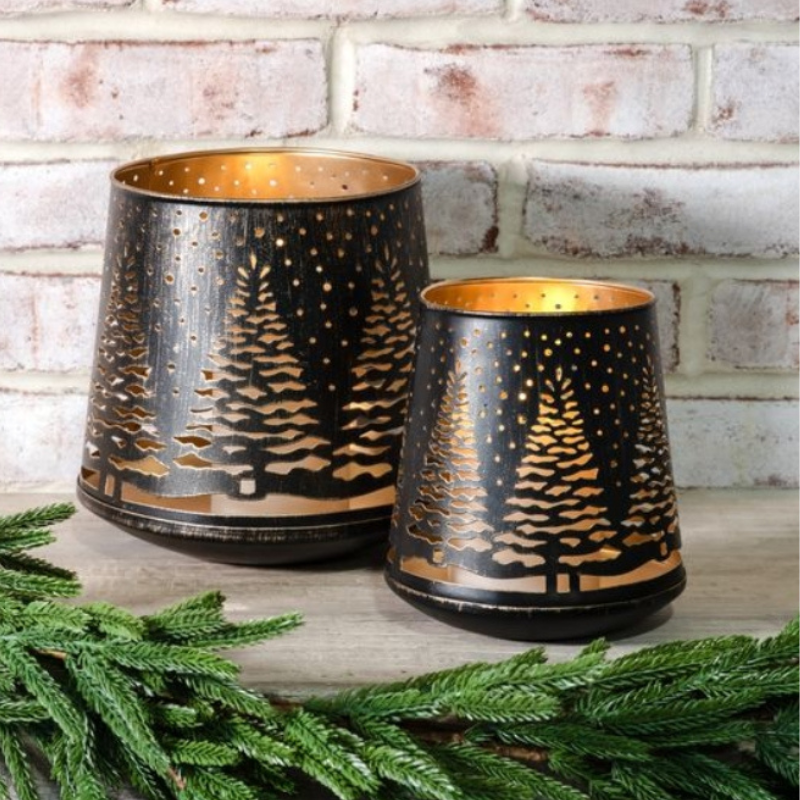 Black & Gold Tree Lantern