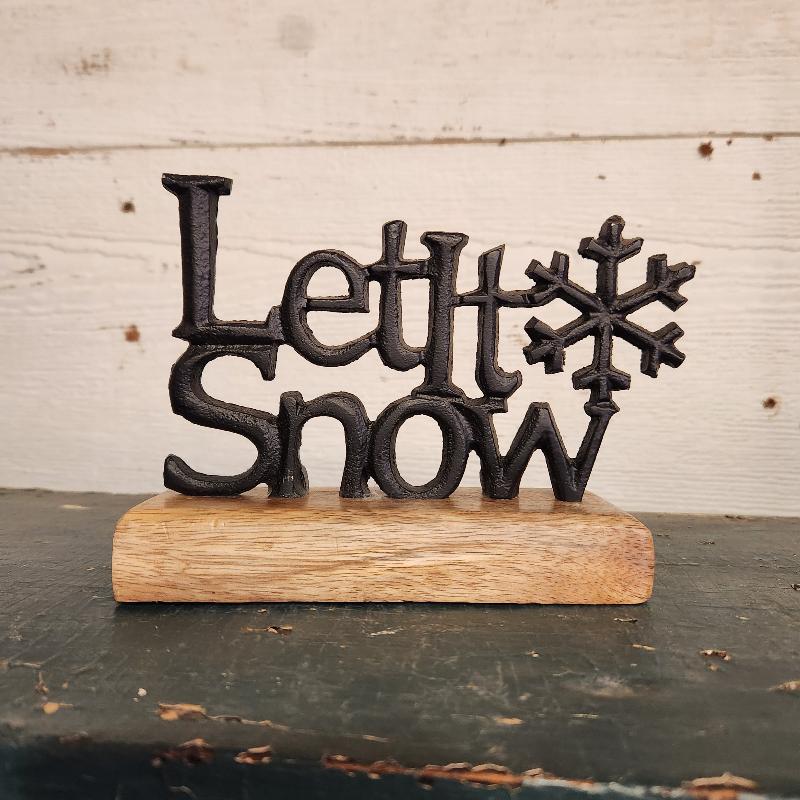 Black Let it Snow Sign