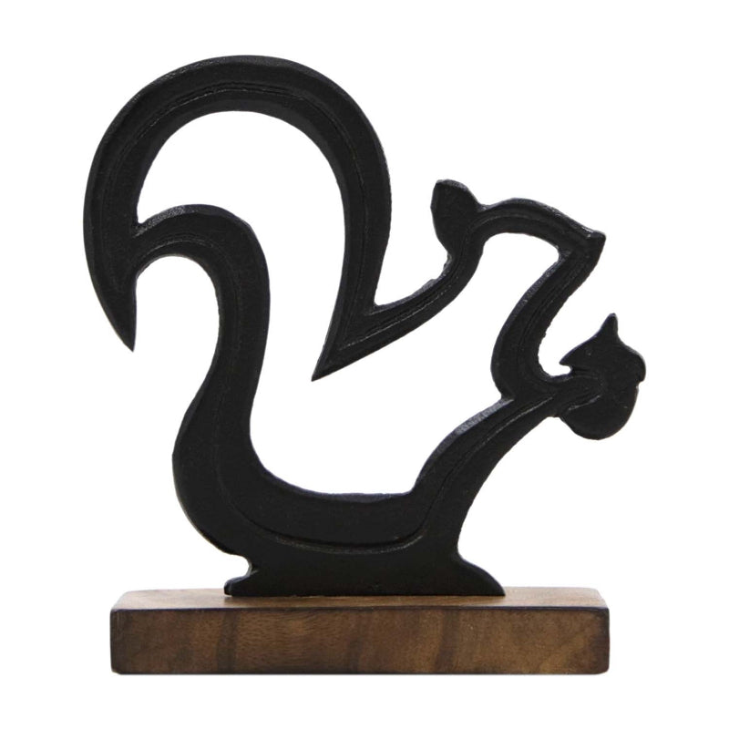 Black Metal Cutout Squirrel Stand