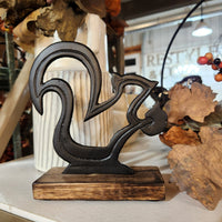Black Metal Cutout Squirrel Stand