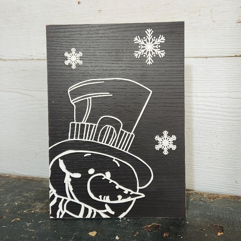 Black Snowman Sign Head