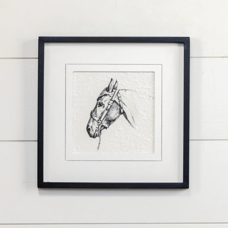 Black & White Horse Print