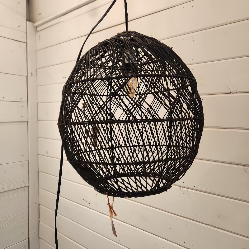 Boho Black Basket Pendant