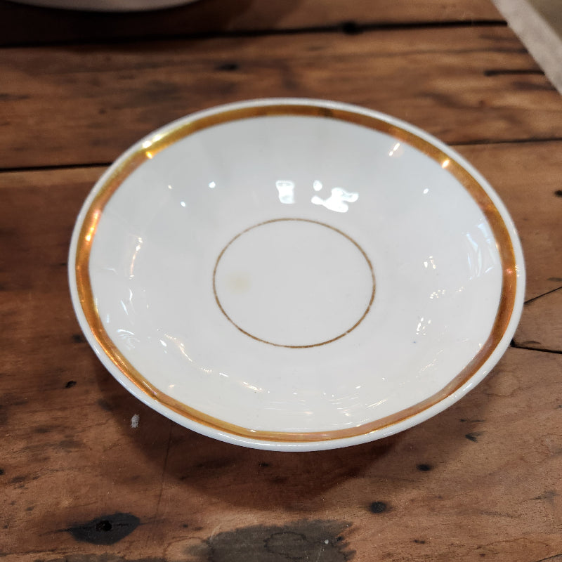 Vintage Gold Trim & White China
