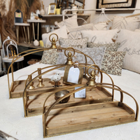 Bronze Arched Wood Tray