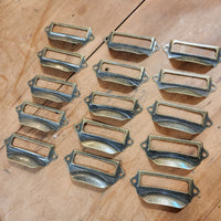 Bronze Label Holder Drawer Pull Set