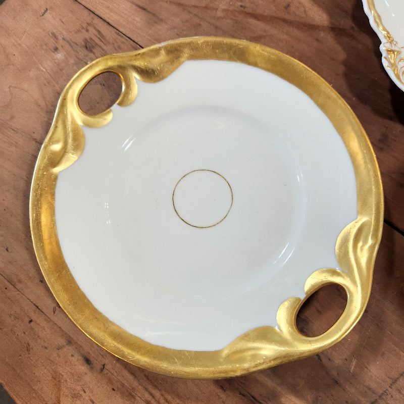 Vintage Gold Trim & White China