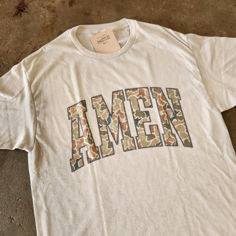 Camo Amen Graphic Tee