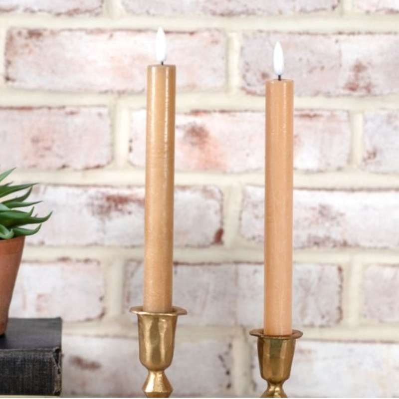 Caramel LED Taper Candle Set