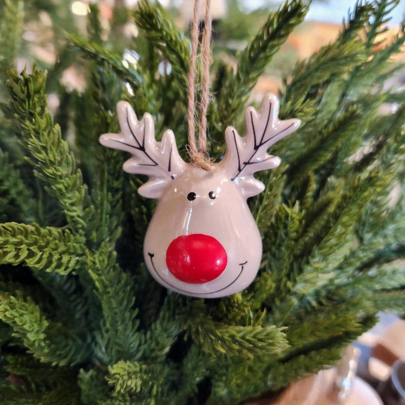 Ceramic Reindeer Ornament