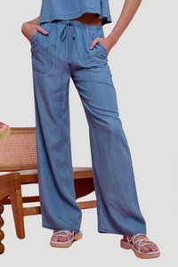 Chambray Drawstring Pant