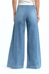 Chambray Pleated Wide Leg Pant
