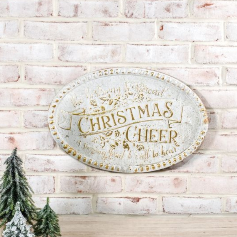 Christmas Cheer Oval Sign