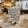 Chunky Wood Owl on display