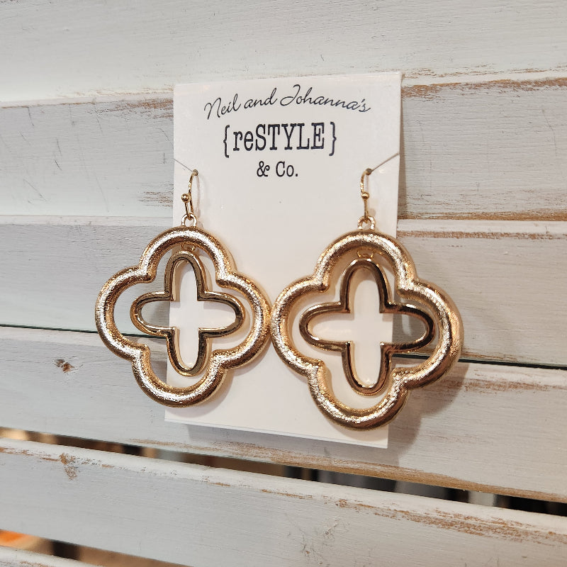 Clover Drop Hook Earrings