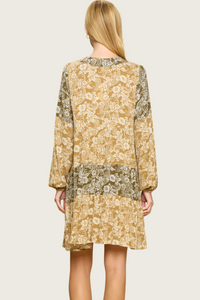 Colorblock Floral Dress