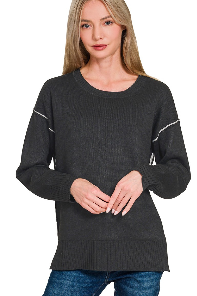 Contrast Trim Sweater