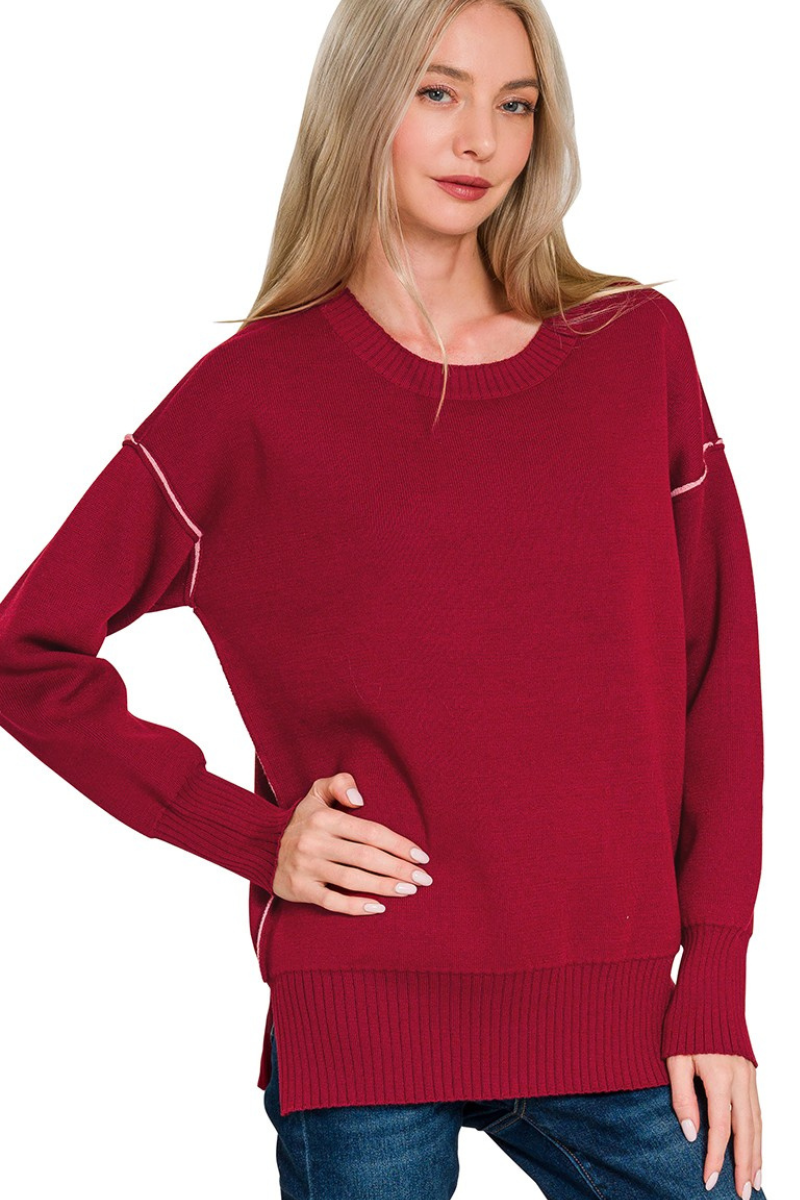 Contrast Trim Sweater