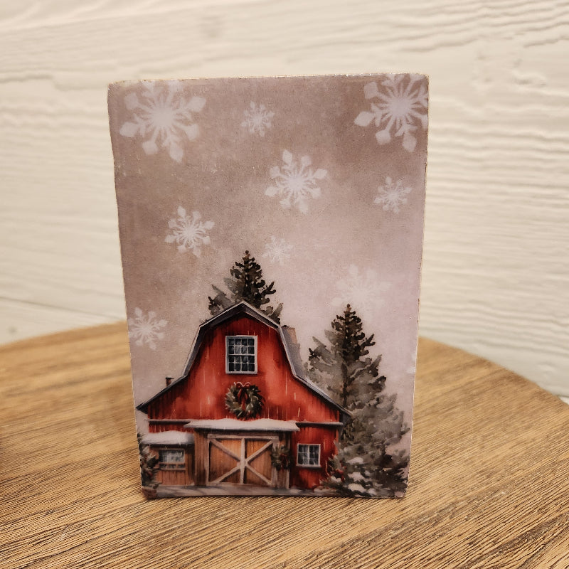 Country Christmas Enamel Block