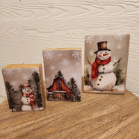 Country Christmas Enamel Block