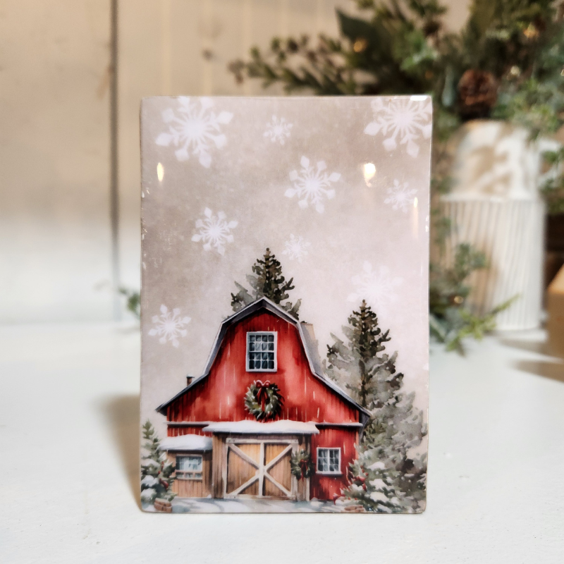 Country Christmas Enamel Block