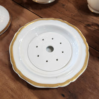 Vintage Gold Trim & White China