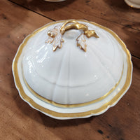 Vintage Gold Trim & White China
