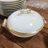 Vintage Gold Trim & White China