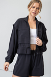 Crinkle Woven Crop Jacket