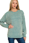 Curved Hem Two Tone Sweater