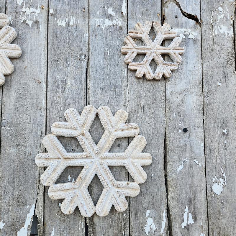 Cutout Snowflake outside wall