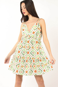 Deep V-Neck Mini Dress