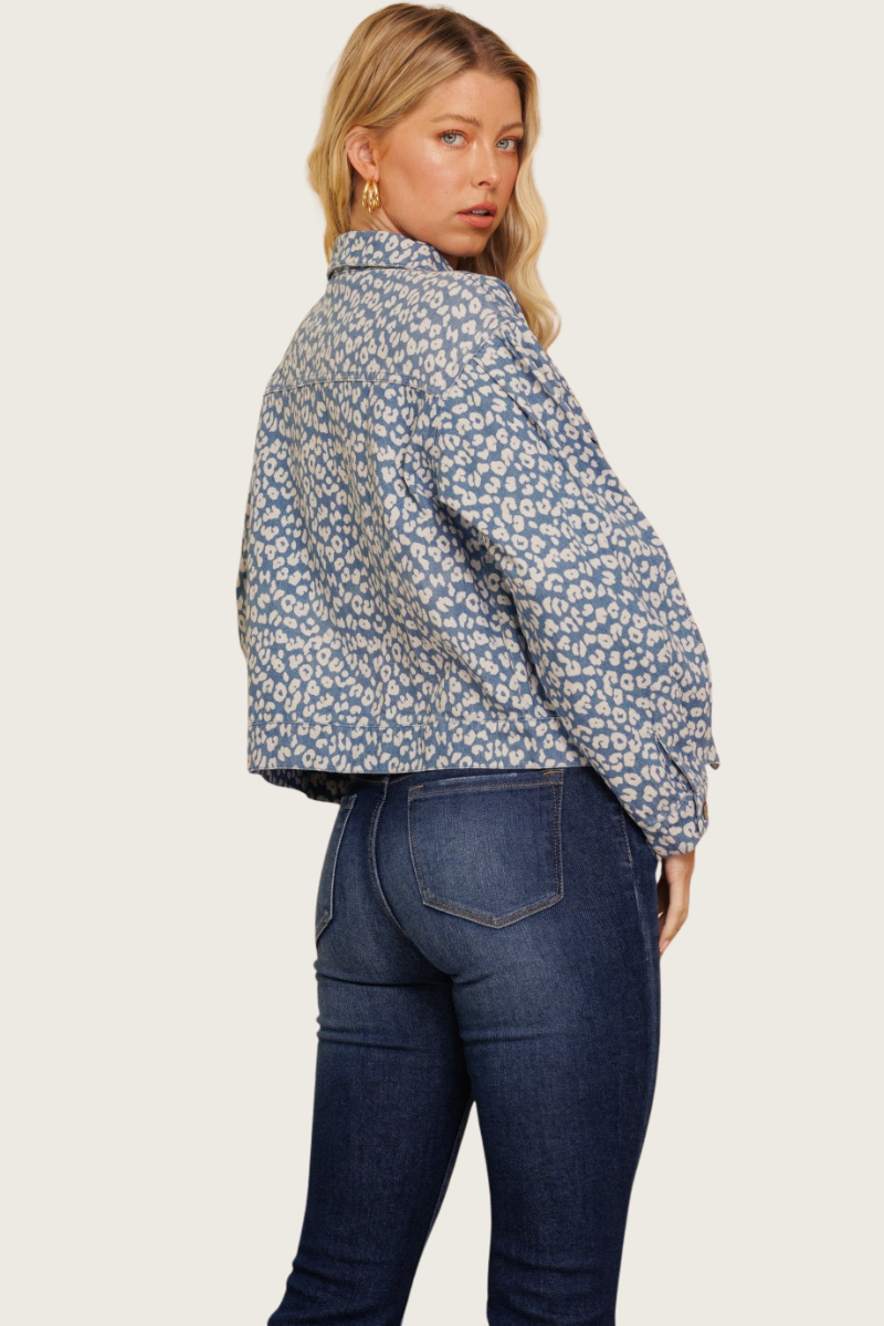 Denim Animal Print Jacket