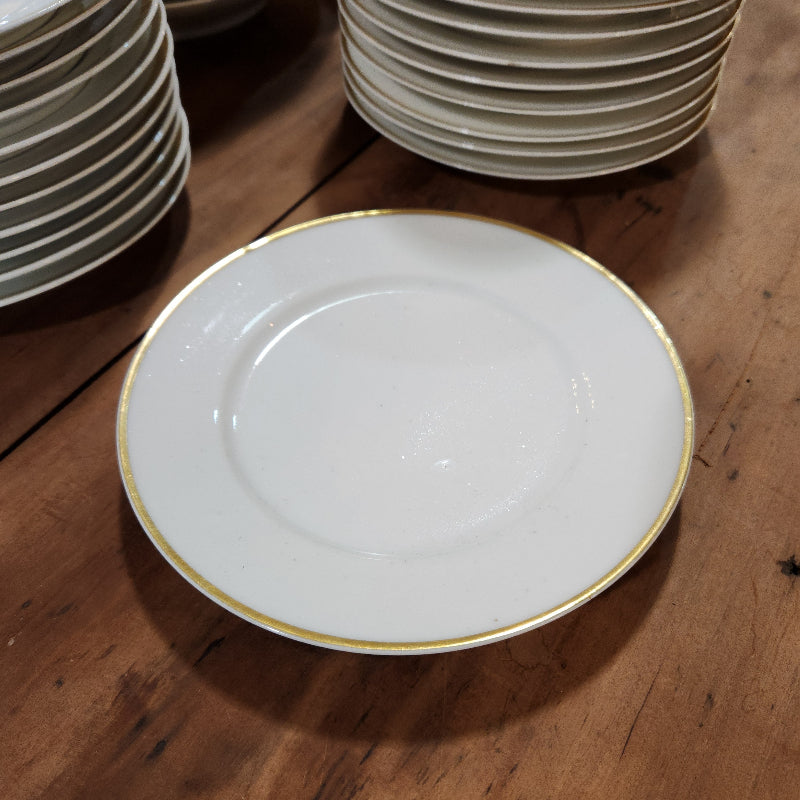 Vintage Gold Trim & White China