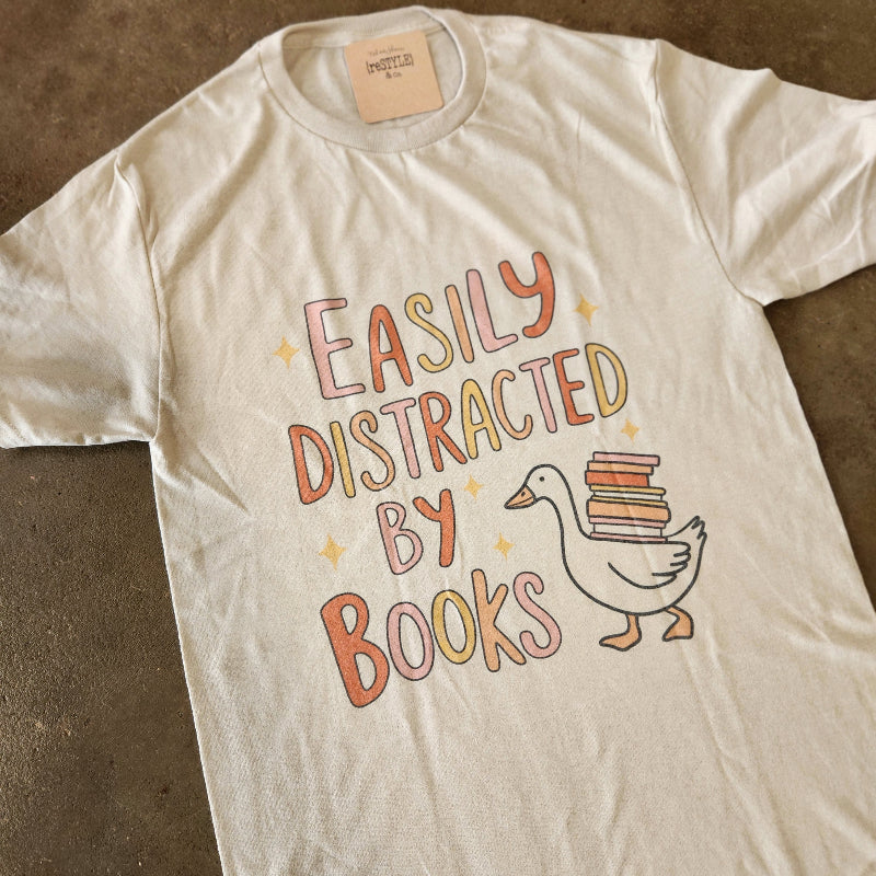 Distracted by Books Graphic Tee