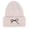 Embroidered Bow Beanie