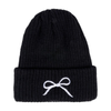 Embroidered Bow Beanie