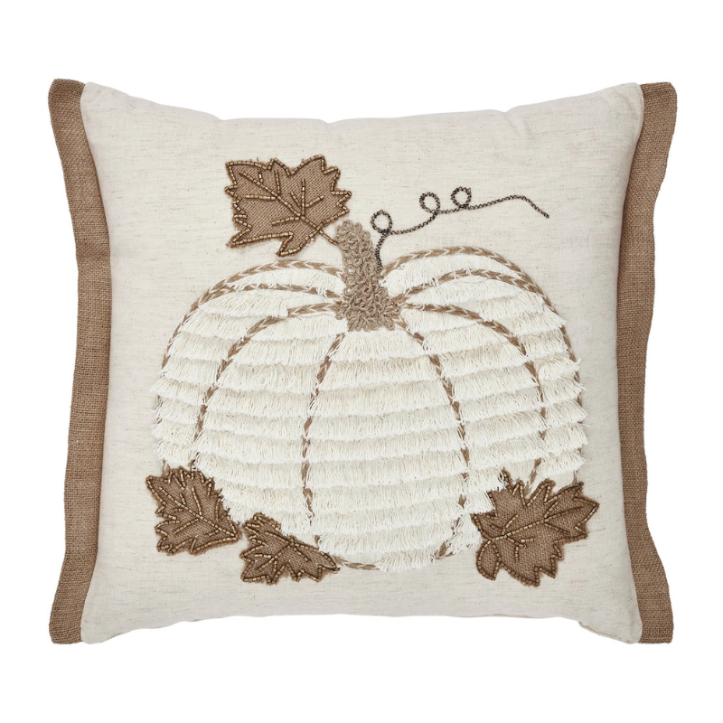 Embroidered Pumpkin Pillow